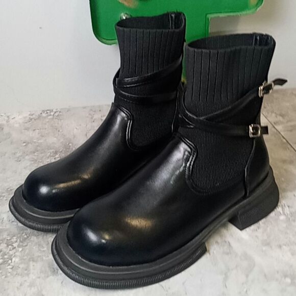 Women's Size 8.5 Black Ankle Boots Booties Fall Autumn - Picture 6 of 9